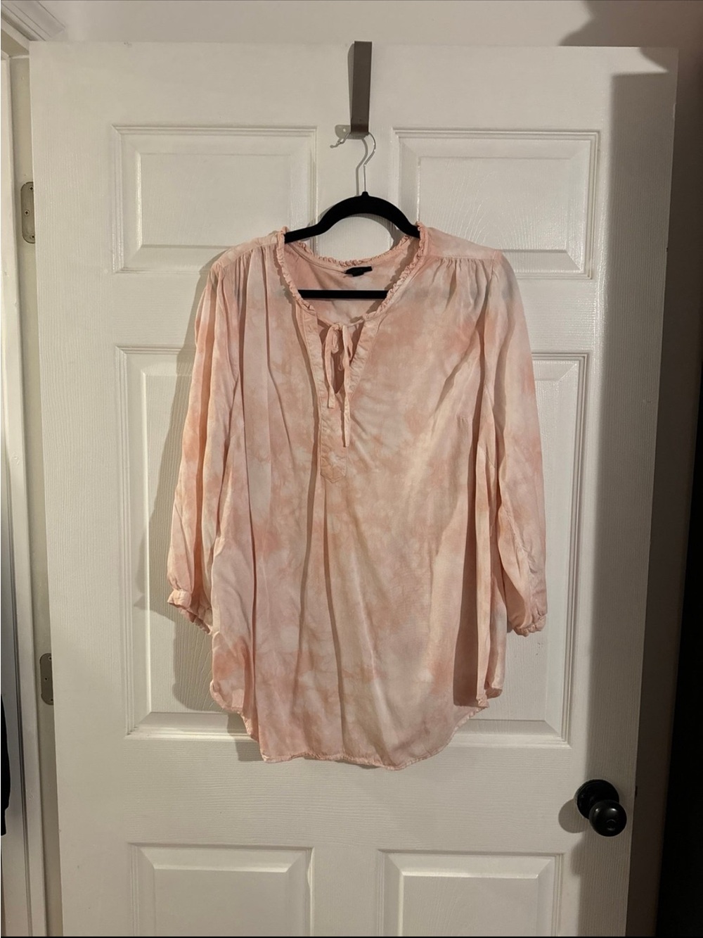 torrid Peach Tie-Neck Peasant Blouse